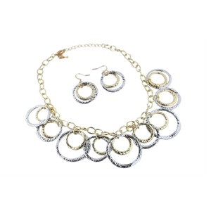 Two tone Big and Small Circle Fashion Set